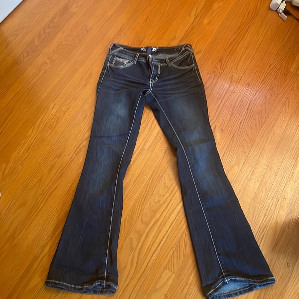 Series 31 dark wash jeans white stitching inseam 30